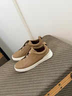 ZEGNA Triple Stitch™ Leather Slip-On Sneakers (Tan / Camel)