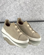 Zegna TerraFlex Canvas Slip-On Sneakers – Sand Edition