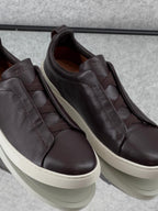 ZEGNA Triple Stitch™ Leather Slip-On Sneakers