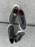 ZEGNA Triple Stitch™ Grey Leather Sneakers
