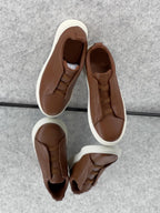 ZEGNA Triple Stitch™ Tan Leather Sneakers