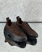 Zegna Brown Suede Utility Slip-On Sneakers