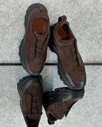 Zegna Brown Suede Utility Slip-On Sneakers