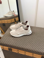 Loro piana Beige Suede Lace-Up Sneakers