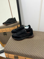 Loro piana Black Mixed-Material Sneakers