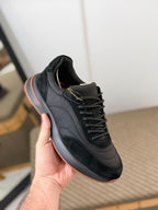 Loro piana Black Mixed-Material Sneakers