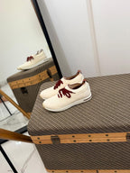 Loro piana Cream Knit Contrast Sneakers