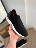 Loro piana Black Knit Slip-On Sneakers
