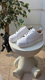 Christian Louboutin Louis Junior White Calf Leather Sneakers