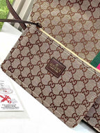 Gucci Ophidia GG Large Tote with Matching Pouch (Beige/Ebony & Brown)