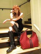 Gucci Ophidia GG Large Tote with Matching Pouch (Red Canvas)