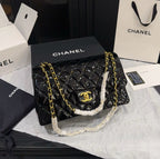 Chanel Classic Double Flap Bag (Black Patent Leather with Gold Hardware)