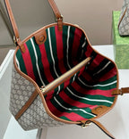 Gucci Ophidia GG Medium Tote Bag (Beige/Ebony & Brown)
