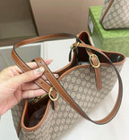 Gucci Ophidia GG Medium Tote Bag (Beige/Ebony & Brown)
