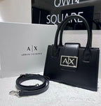 Armani Exchange Square Satchel (Black)