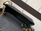 Chanel Mini Flap Bag with Pearl Crush (Black with Gold-Tone Hardware)