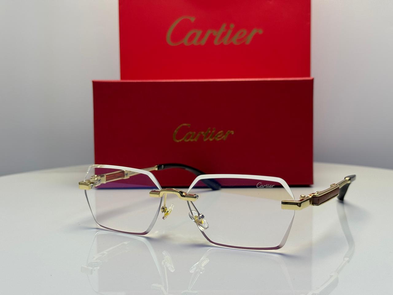 Cartier C Décor Octagonal Glasses (Gold/Clear)