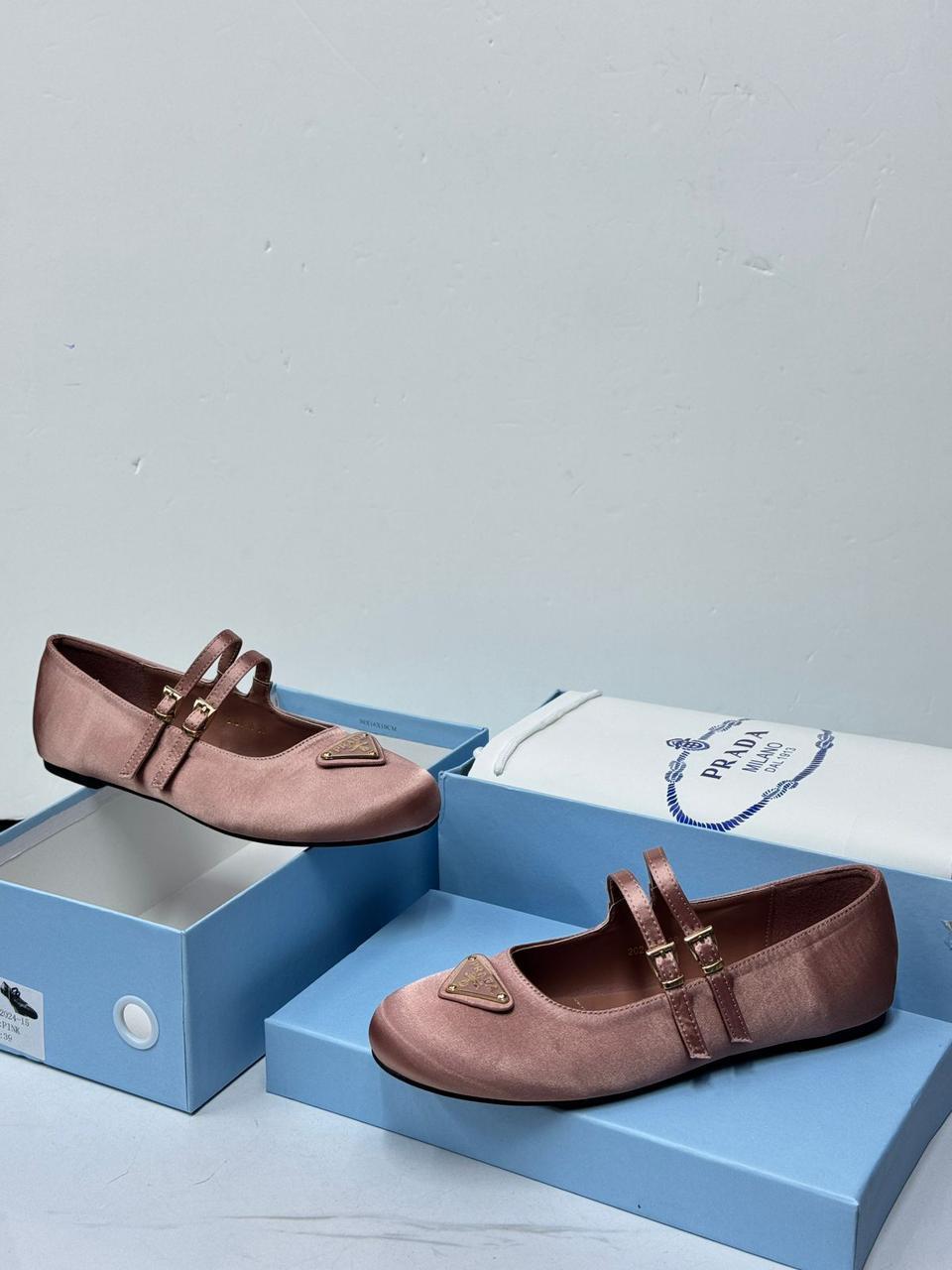 Prada Soft Satin Ballerinas (Pink)