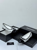 Chanel Ballet Flats (Black and White Tweed)
