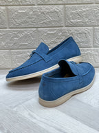 Loro Piana Summer Charms Walk Loafers (Stone Blue)