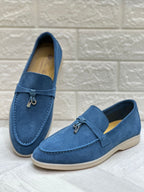 Loro Piana Summer Walk Loafers (Navy Blue)