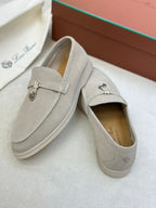 Loro Piana Summer Charms Walk Loafers (Sand/Light Beige)