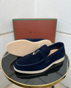 Loro Piana Summer Charms Walk Loafers (Navy Blue)