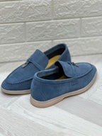 Loro Piana Summer Charms Walk Loafers (Stone Blue)