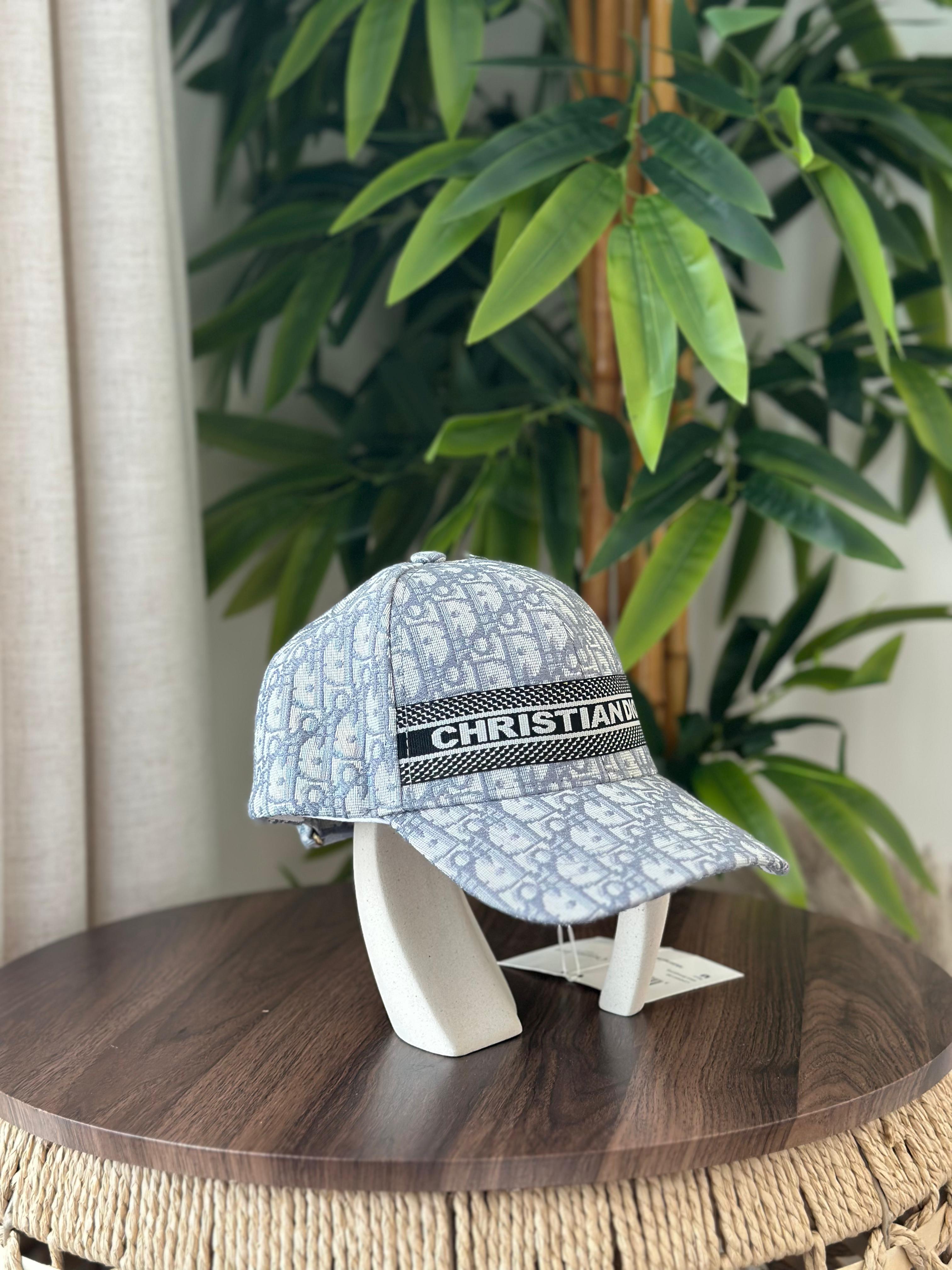 Christian Dior D-Oblique Baseball Cap (Grey/White)