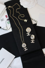 Chanel CC Camellia Swirl Jewelry Set (Champagne Gold/Crystal)