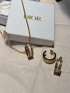 Dior Petit CD Jewelry Set (Gold/White/Crystal)