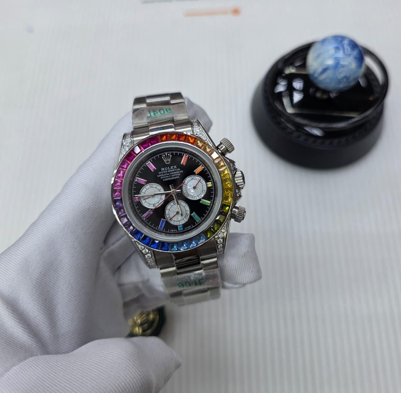Rolex Cosmograph Daytona "Rainbow" (White Gold or Platinum / Black Dial)