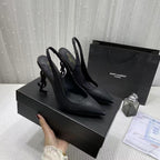Saint Laurent Opyum Slingback Pumps (Black)