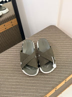 Hermès Electro Sandal (Kaki / Blanc)