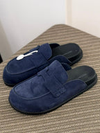 Hermès Ancora Mule (Bleu Marine / Noir)