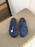 Hermès Ancora Mule (Bleu Marine / Noir)