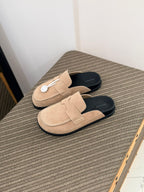 Hermès Ancora Mule (Beige / Noir)