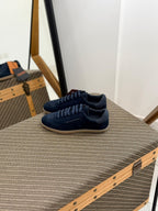 ZEGNA Valencia Suede Sneakers (Navy Blue / Gum Sole)