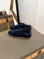 ZEGNA Valencia Suede Sneakers (Navy Blue / Gum Sole)