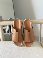 Hermès Electro Sandal (Gold / Tan)
