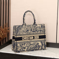Dior Book Tote (Blue Toile de Jouy Embroidery)